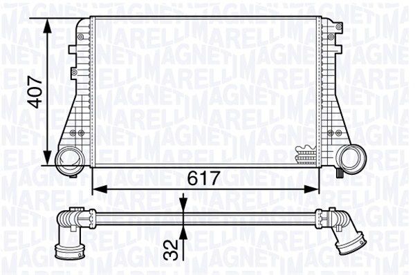 MAGNETI MARELLI tarpinis suslėgto oro aušintuvas, kompresorius 351319202020